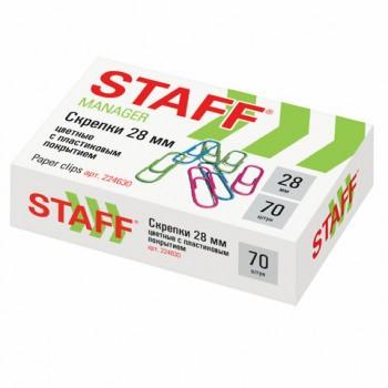 Скрепки STAFF "Manager", 28 мм, цветные, 70 шт., в картонной коробке, Россия, 224630 - Премиум Сервис
