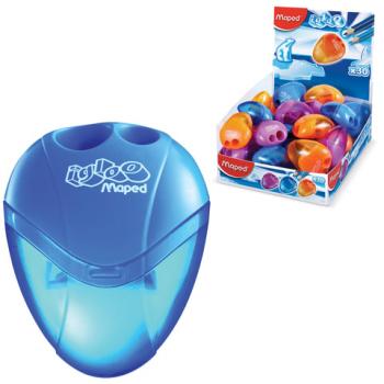 Точилка MAPED (Франция) "I-Gloo", 2 отверстия, с контейнером, ассорти, дисплей, 534756 - Премиум Сервис