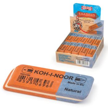 Ластик KOH-I-NOOR 6521/40, 57x19,5x8 мм, красно-синий, прямоугольный, скошенные края, натуральный каучук, 6521040021KDRU - Премиум Сервис