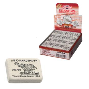 Ластик KOH-I-NOOR "Слон" 300/80, 26x18,5x8 мм, белый, прямоугольный, натуральный каучук, 0300080019KDRU - Премиум Сервис