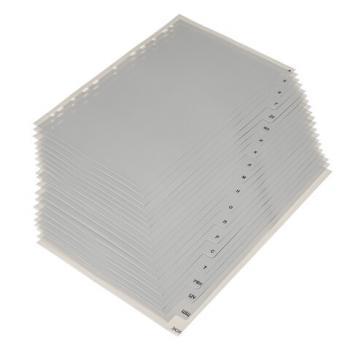 Разделитель пластиковый BRAUBERG, А4, 20 листов, алфавитный А-Я, оглавление, серый, РОССИЯ, 225601 - Премиум Сервис