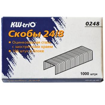 Скобы для степлера №24/8, 1000 штук, KW-trio, до 50 листов, 0248, -0248 - Премиум Сервис