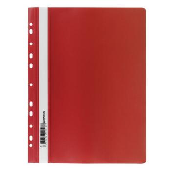 Скоросшиватель пластиковый с перфорацией BRAUBERG, А4, 140/180 мкм, красный, 226582 - Премиум Сервис