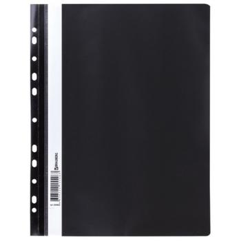 Скоросшиватель пластиковый с перфорацией BRAUBERG, А4, 140/180 мкм, черный, 226586 - Премиум Сервис