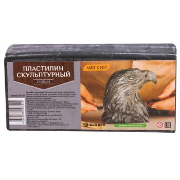 Пластилин скульптурный GLOBUS, серый, 0,5 кг, мягкий, ПЛС-05 - Премиум Сервис