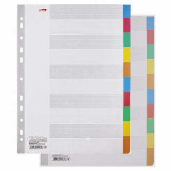Разделители листов А4 (10 листов 297х225 мм) картонные, 10 цветов, HATBER, 4AR_11004, М224816 - Премиум Сервис