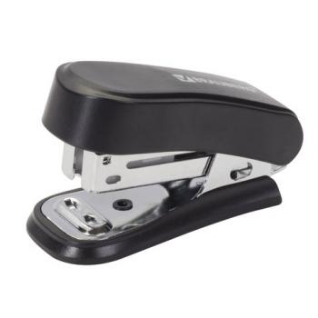 Степлер №24/6, 26/6 МИНИ BRAUBERG "Standard", до 25 листов, с антистеплером, черный, 226849 - Премиум Сервис