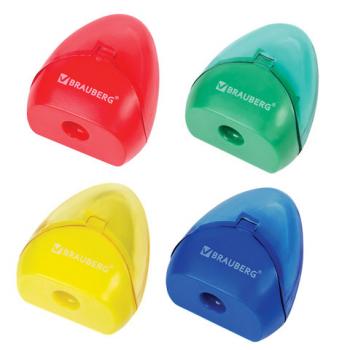 Точилка BRAUBERG BELL с контейнером, пластиковая, конусообразная, цвет корпуса ассорти, 226937 - Премиум Сервис