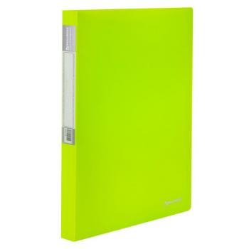 Папка 40 вкладышей BRAUBERG "Neon", 25 мм, неоновая, зеленая, 700 мкм, 227452 - Премиум Сервис