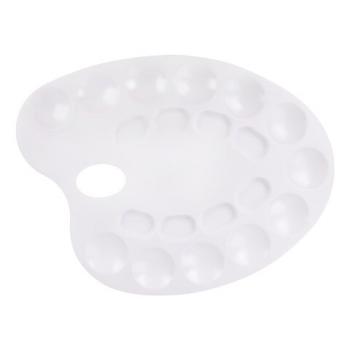 Палитра для рисования ПИФАГОР белая, пластиковая, овальная, 20 ячеек, 227808 - Премиум Сервис