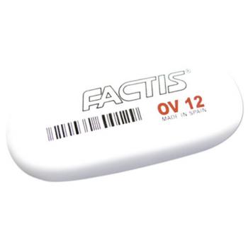 Ластик большой FACTIS OV 12 (Испания), 61х28х13 мм, белый, овальный, CMFOV12 - Премиум Сервис