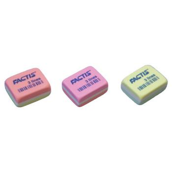 Ластик FACTIS 3 Lines (Испания), 30х24х13 мм, цвет ассорти, прямоугольный, CPF3LINES - Премиум Сервис