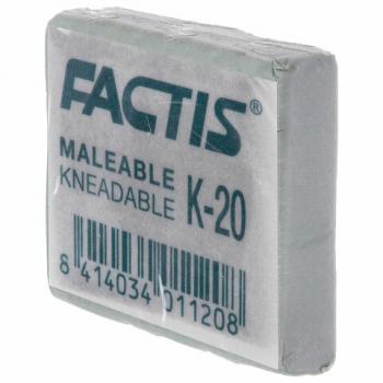 Ластик-клячка художественный FACTIS K 20 (Испания), 37х29х10 мм, супермягкий, серый, CCFK20 - Премиум Сервис