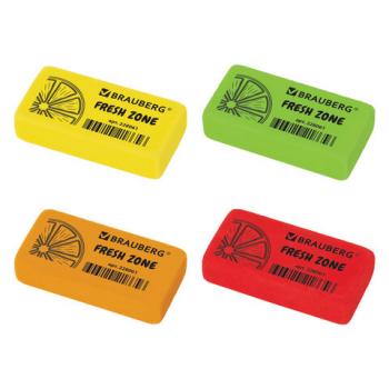 Ластик BRAUBERG "Fresh Zone", 40х20х10 мм, цвет ассорти, прямоугольный, 228061 - Премиум Сервис