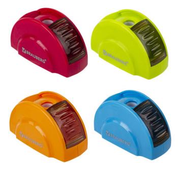 Точилка BRAUBERG "Roll", с контейнером, пластиковая, корпус ассорти, 228464 - Премиум Сервис