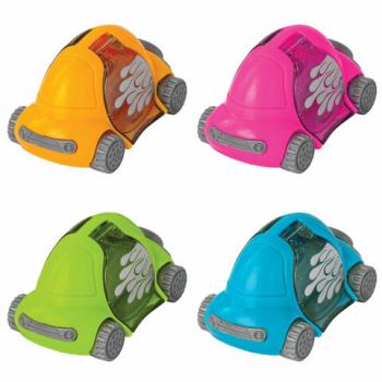 Точилка ЮНЛАНДИЯ "Машинка Юнландика", с контейнером, пластиковая, корпус ассорти, 228474 - Премиум Сервис