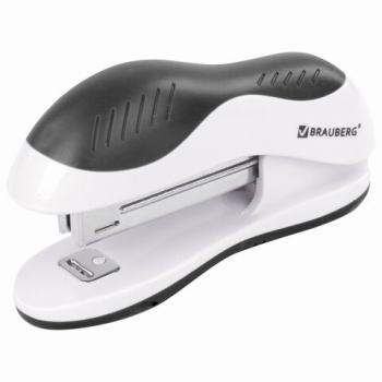 Степлер №10 BRAUBERG "JET", до 15 листов, эргономичный, бело-черный, 228581 - Премиум Сервис