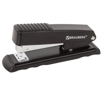 Степлер №24/6, 26/6 металлический BRAUBERG "Office", до 30 листов, черный, 228611 - Премиум Сервис