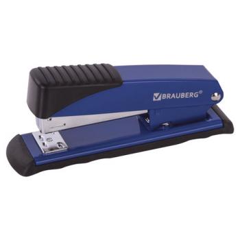 Степлер №24/6, 26/6 металлический BRAUBERG "Office", до 30 листов, синий, 228612 - Премиум Сервис