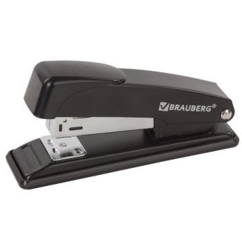 Степлер №24/6, 26/6 металлический BRAUBERG "Office", до 20 листов, черный, 228614 - Премиум Сервис