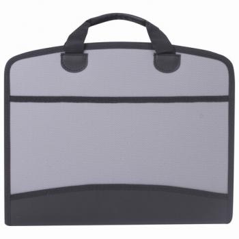Папка-портфель пластиковая BRAUBERG А4+ (375х305х60 мм), 4 отделения, 2 кармана, серая, 228685 - Премиум Сервис