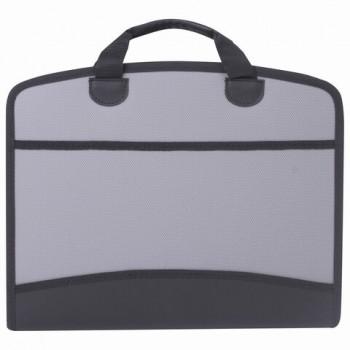 Папка-портфель пластиковая BRAUBERG А4+ (375х305х60 мм), 4 отделения, 2 кармана, серая, 228685 - Премиум Сервис