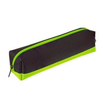Пенал-косметичка BRAUBERG, мягкий, "Black&Bright", черно-зеленый, 21х5х5 см, 229005 - Премиум Сервис