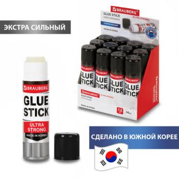 Клей-карандаш BRAUBERG ULTRA STRONG, УСИЛЕННАЯ ФОРМУЛА, 36 г, ЮЖНАЯ КОРЕЯ, 229546 - Премиум Сервис