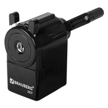 Точилка механическая BRAUBERG "JET", металлический механизм, корпус черный, 229566 - Премиум Сервис