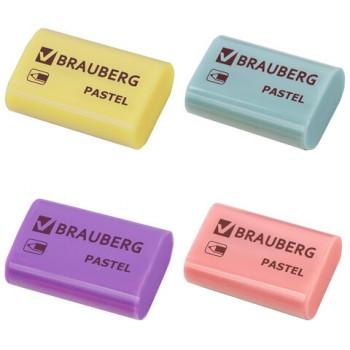 Ластик BRAUBERG "Pastel", 37х24х11мм, ассорти пастельных цветов, экологичный ПВХ, 229582 - Премиум Сервис
