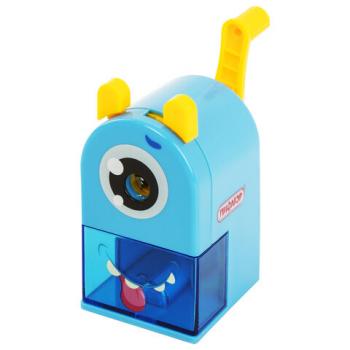 Точилка механическая ПИФАГОР "Монстрик", корпус голубой, для чернографитных и цветных карандашей, 229715 - Премиум Сервис