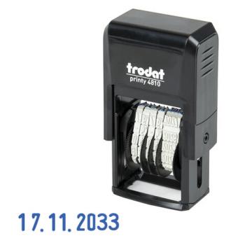 Датер-мини месяц цифрами, для банка, оттиск 20х3,8 мм, синий, TRODAT 4810 BANK, корпус черный - Премиум Сервис