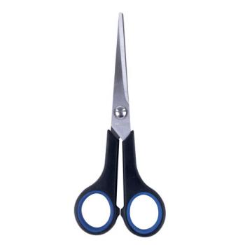Ножницы BRAUBERG "Soft Grip", 165 мм, черно-синие, резиновые вставки, 3-х сторонняя заточка, 230761 - Премиум Сервис