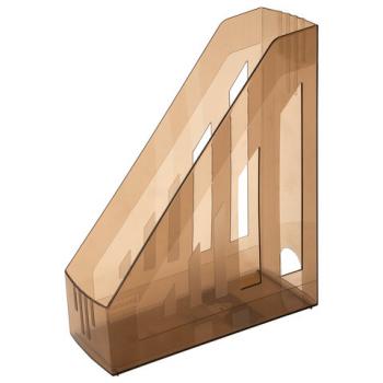 Лоток вертикальный для бумаг BRAUBERG "Contract" (260х85х300 мм), отверстия на торцах, тонированный, 230892 - Премиум Сервис