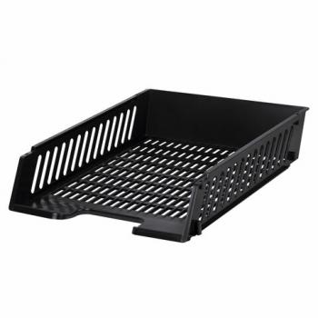Лоток горизонтальный для бумаг BRAUBERG-MAXI, с пазами, А4 (358х272х75,5 мм), сетчатый, черный, 231141 - Премиум Сервис