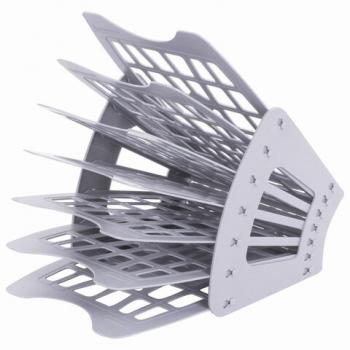 Лоток для бумаг веерный BRAUBERG-SMART, 7-ми секционный, сетчатый, серый, 231144 - Премиум Сервис