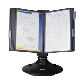 Демосистема настольная на 10 панелей, с 10 серыми панелями А4, вращающаяся, BRAUBERG, 231236 - Премиум Сервис