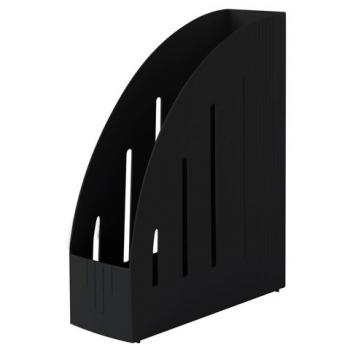 Лоток вертикальный для бумаг BRAUBERG "Energy" (241х85х300 мм), эргономичная форма, черный, 231549 - Премиум Сервис