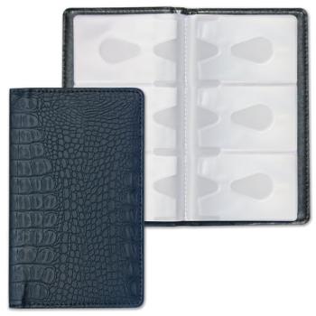 Визитница/кредитница трехрядная BRAUBERG "Cayman", на 96 карт, под кожу крокодила, черная, 231761 - Премиум Сервис