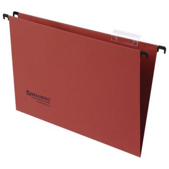 Подвесные папки А4/Foolscap (406х245 мм), до 80 листов, КОМПЛЕКТ 10 шт., красные, картон, BRAUBERG (Италия), 231796 - Премиум Сервис