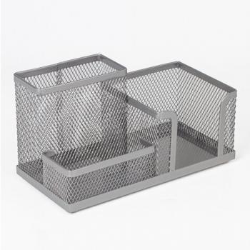 Подставка-органайзер BRAUBERG "Germanium", металлическая, 3 секции, 102*186*95 мм, серебристая, 231987 - Премиум Сервис