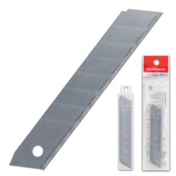 Лезвия для ножей 18 мм КОМПЛЕКТ 10 ШТ., толщина лезвия 0,5 мм, в пластиковом пенале, ERICH KRAUSE, 19274 - Премиум Сервис