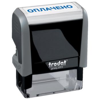 Штамп стандартный "ОПЛАЧЕНО", оттиск 38х14 мм, синий, TRODAT 4911P4-1.2, 53559 - Премиум Сервис