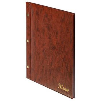 Папка "Меню" на трех винтах, с 10 файлами, 220х320 мм, коричневая, "ДПС", 2273.М-104 - Премиум Сервис