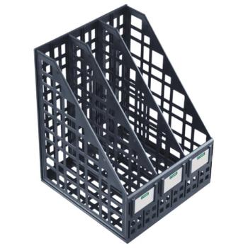 Лоток вертикальный для бумаг (250х245х295 мм), 3 отделения, сетчатый, сборный, черный, ЛТ81 - Премиум Сервис