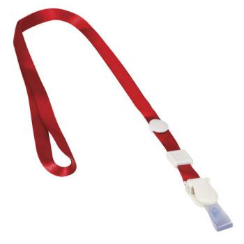 Лента для бейджей, 45 см, съемный пластиковый клип-замок с петелькой, КРАСНАЯ, BRAUBERG, 235730 - Премиум Сервис