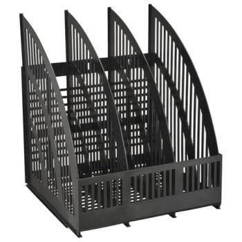 Лоток вертикальный для бумаг "Line" (253х250х290 мм), 3 отделения, сетчатый, сборный, черный, ЛТ454 - Премиум Сервис