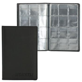 Альбом для монет, 115х170х10 мм, для 96 монет, 8 листов (карманы 33х38 мм), М9-01 - Премиум Сервис