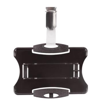 Держатель для пропусков, КОМПЛЕКТ 25 шт., жесткий пластик, металлический поворот, клип, черный, DURABLE (Германия), 8118-01 - Премиум Сервис