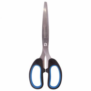 Ножницы BRAUBERG "Classic+", 185 мм, черно-синие, классической формы, резиновые вставки, 236448 - Премиум Сервис